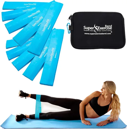 Miniatura 24 de Mini bandas de bucle extra largas sin látex de 14 x 3 pulgadas de EE. UU. en 3, 5, 10 paquetes de 10 unidades. 10 fortalezas para entrenamiento