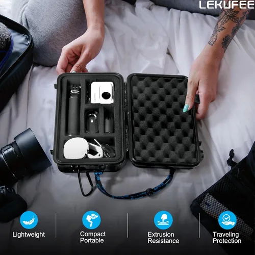 Miniatura 6 de Lekufee Funda rígida impermeable de viaje para Insta360 GO 3S/3, cámara de acción, cámara de vlogging y accesorios (solo funda)