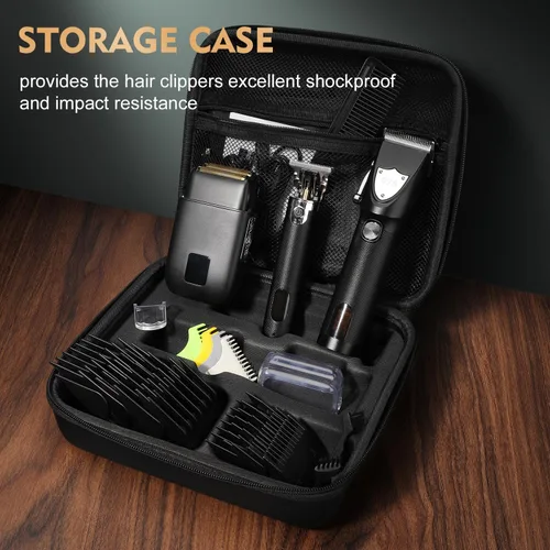 Miniatura 5 de Suttik Juego de cortapelos profesional para hombres, kit de peluquería y recortadora, afeitadoras eléctricas de aluminio para hombres con estuche
