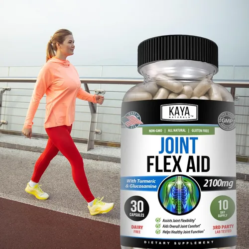 Miniatura 9 de Kaya Naturals Mobility Flex Aid - Suplemento de apoyo de movilidad para hombres y mujeres - Cápsulas de cúrcuma con sulfato de glucosamina