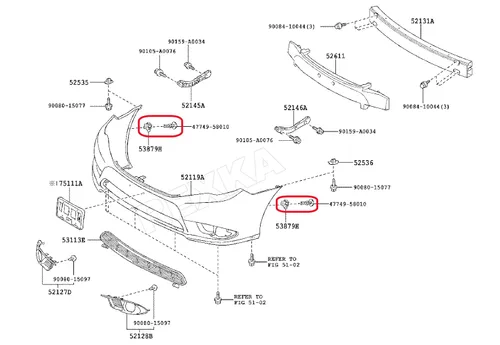Miniatura 6 de Rexka Juego de 5 clips y pasadores para guardabarros delantero y parachoques para Toyota Lexus 53879-58010 47749-58010 Avalon Camry Corolla 5 juegos.