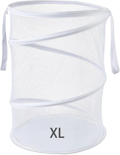 Miniatura 17 de 2 cestas de malla desplegable para ropa sucia, 115 L, extra grande, plegable, cesta de almacenamiento de ropa, con asas, sin tapa, 26 pulgadas