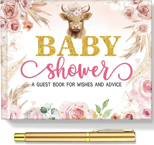 Miniatura 19 de Fuyoooo 27 piezas de libro de invitados para baby shower de safari en la jungla con tarjeta de lugar floral y sello de inicio de sesión para baby