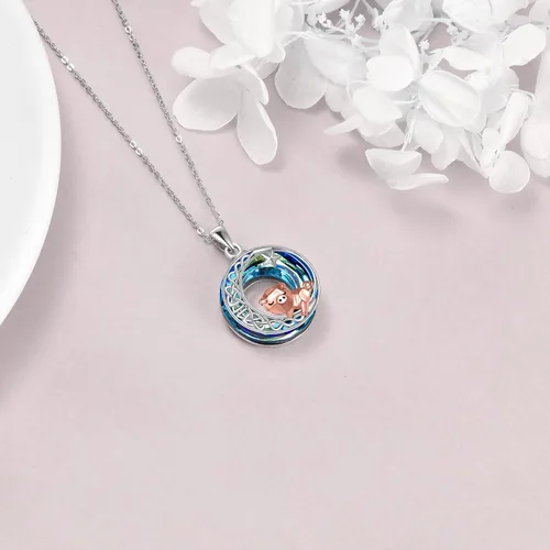 Miniatura 4 de Collar de cerdo de plata de ley S925, collar de cerdo de origami para mujer