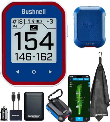 Miniatura 10 de Bushnell Golf Phantom 3 Slope GPS portátil (Rojo/Azul) Más de 38,000 campos, compensación de pendiente, información de obstáculos, calculadora