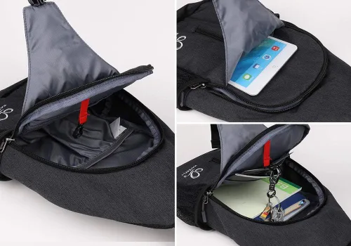 Miniatura 102 de WATERFLY Bolsa pequeña de senderismo: mochila cruzada para el pecho, mochila para hombres y mujeres con correa de hombro agradable a la piel