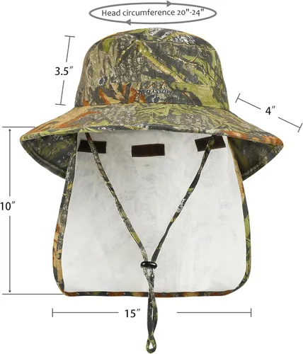 Miniatura 5 de Catalonia Sombrero de sol para hombre, sombrero de ala ancha para exteriores con solapa para el cuello, para pesca, senderismo, safari, jardinería