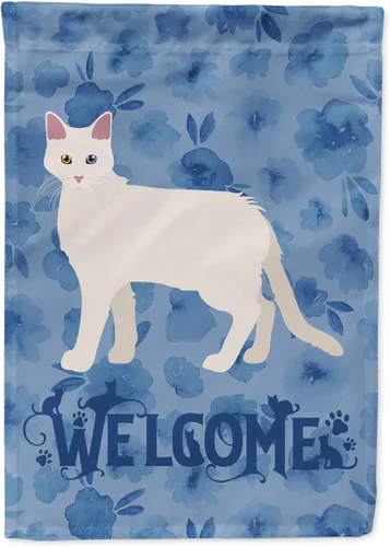 Miniatura 57 de Caroline's Treasures CK4813CHF - Bandera de bienvenida con gato abisinio azul, manga grande, para porche, para colgar en la pared, poliéster