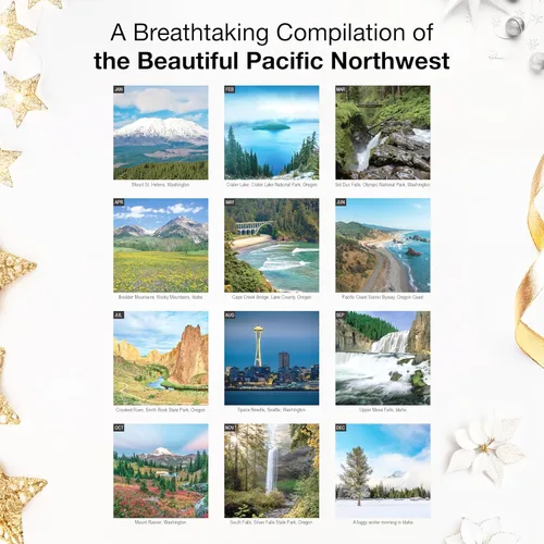 Miniatura 3 de RED EMBER Pacific Northwest 2026 - Calendario de pared de 12 meses 12 x 24 pulgadas abierto Papel grueso y resistente Regalo Calendario