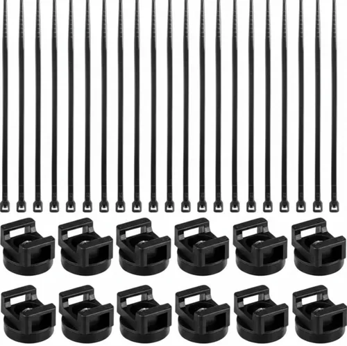 Miniatura 11 de Yookeer 120 piezas de soporte magnético para cables, multiusos, bases magnéticas de gestión de cables con cremallera resistente, montaje de bridas
