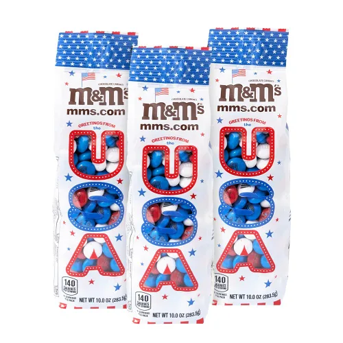 Miniatura 5 de M&M'S - Caramelo de chocolate con leche patriótico preimpreso, 2 libras de dulces a granel en bolsa resellable, perfecto para fiestas del 4