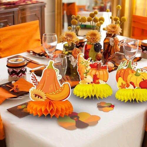 Miniatura 13 de 9 piezas de decoración de centro de mesa de otoño, decoración de mesa para fiesta de otoño, centro de mesa de Acción de Gracias, centro de mesa