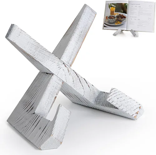 Miniatura 8 de Soporte para libro de cocina, soporte de madera para libro de recetas, soporte para libro de cocina para encimera de cocina, pantalla