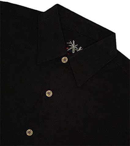 Miniatura 2 de Bambú Cay Mens manga corta Hawaiian Casual bordado camisas tejidas