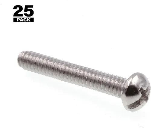 Miniatura 3 de Prime-Line 9004709 Tornillo de máquina, cabeza redonda, ranurado/Phillips Combo, #10-24 X 1-1/4 pulgadas, grado 18-8 acero inoxidable, paquete de 25