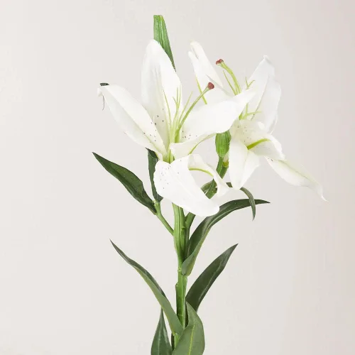 Factory Direct Craft Lirio de tigre artificial blanco realista para interiores o exteriores, Pascua y primavera
