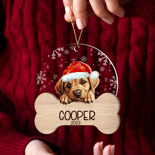 Miniatura 124 de Nazenti American Pit Bull Terrier Adorno de Navidad, adorno de perro fotográfico, adorno de perro personalizado, adornos de fotos de madera