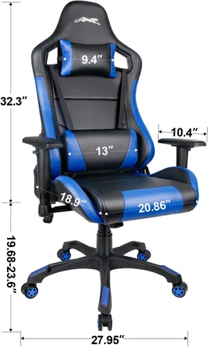 Miniatura 3 de Leopard - Silla de juegos con respaldo alto, silla de oficina de piel sintética, sillas de videojuegos ajustables, silla giratoria de carreras