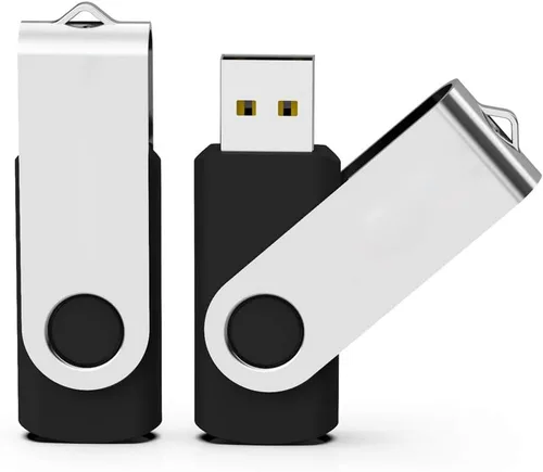 Aiibe Paquete de 2 unidades flash USB de 8 GB, unidades flash USB 2.0 USB 2.0, unidades de memoria con cremallera a granel (negro)
