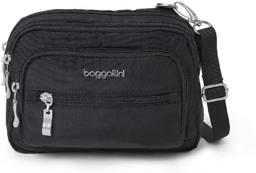 Miniatura 26 de Baggallini Bolsa cruzada pequeña con triple cremallera para mujer, 8 x 6 pulgadas, ligera, convertible