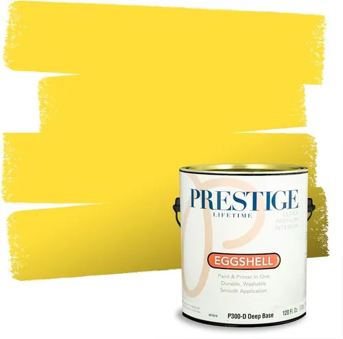 Miniatura 70 de PRESTIGE Pinturas Pintura Exterior e Imprimación En Uno, 1 Galón, Satinado, Pareja Comparable de Benjamin Moore* Amarillo* 320BM-PCM