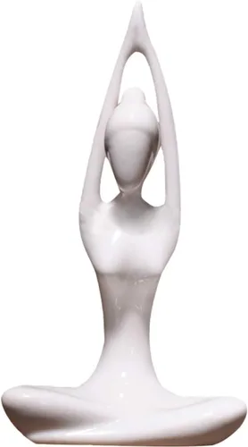 Estatuas de cerámica para yoga, escultura coleccionable para el hogar, estudio de yoga, sala de meditación, decoración artística