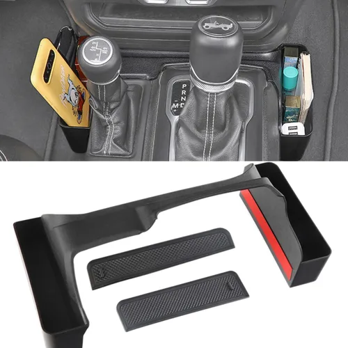 Miniatura 13 de YOCTM Organizador de consola central para Jeep Wrangler JL Gladiator JT 2018 2019 2020 2021 2022 Bandeja Insertar reposabrazos Caja de Organizador
