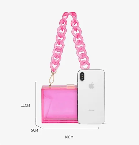 Miniatura 7 de Shiratori Las mujeres acrílico negro lápiz labial forma noche bolsos bolsos embrague vintage banquete bolso