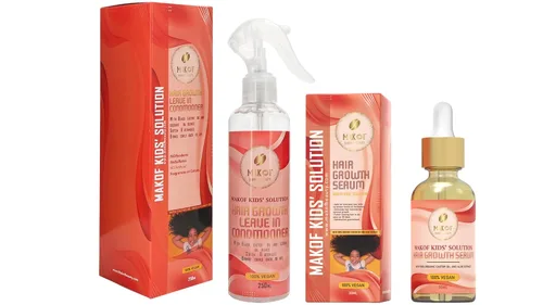 Spray acondicionador sin enjuague para rizos y aceite para el cabello para niños con aceite de coco y ricino. Hidratante diario, desenredante y