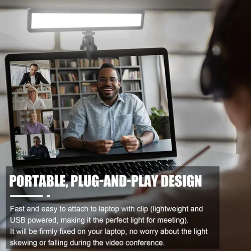 Miniatura 4 de luxceo Iluminación de videoconferencia, luz de zoom para trabajo remoto, iluminación de cámara web para laptop, llamadas de zoom, transmisión