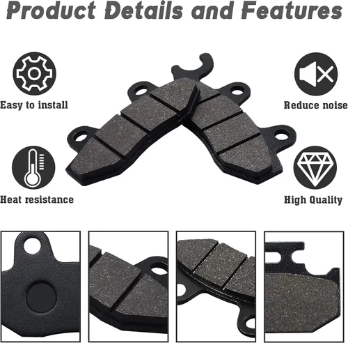 Miniatura 2 de Pastillas de freno Kabing delanteras y traseras para Yamaha Rhino 660 YXR660 4x4 2004-2007 Rhino 450 YXR450 4x4 2006-2009 Raptor 700 700R YFM700