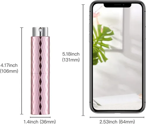 Miniatura 7 de LISAPACK Botella de spray de perfume atomizador 8ML (3 PCS) Dispensador de colonia vacío portátil (negro, plata, rosa)