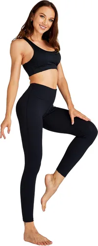 Miniatura 3 de COOLOMG Pantalones de yoga para mujer, mallas capri para correr, leggings de tiro bajo, entrenamiento, gimnasio con bolsillos ocultos