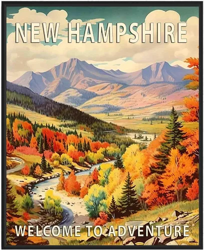 Miniatura 44 de Póster artístico de Alaska, decoración artística de paisaje retro de Estados Unidos, pintura de montaña y paisaje de aventura para dormitorio, sala
