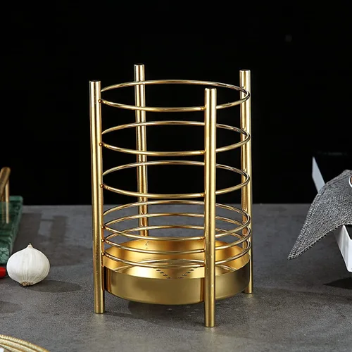 Miniatura 3 de Soporte dorado para utensilios de cocina para encimera de cocina, utensilios de acero inoxidable, revestimiento de titanio dorado, organizador de 3.