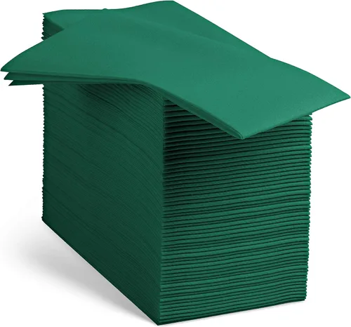 100 servilletas de papel de color verde con tacto de lino, suaves y absorbentes, para Navidad, cocina, fiesta, boda, baño o cualquier ocasión