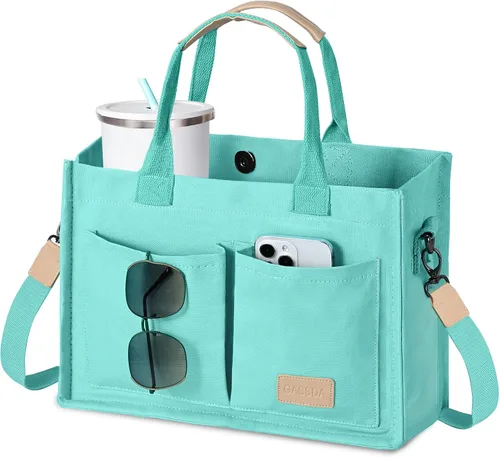 Miniatura 15 de GASSDA Canvas Tote Bag for Women Crossbody Work Purse with Pockets Top Handle Handbag Satchel Bags for Travel Nurse Teacher