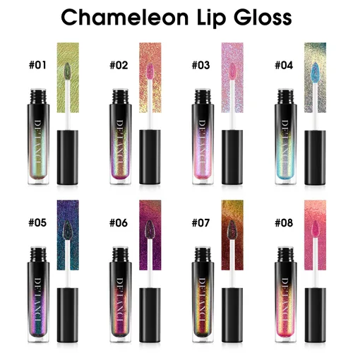 Miniatura 4 de Lápiz labial Chameleon color azul y verde, brillo de labios metálico brillante para mujeres y niñas, regalo de maquillaje de labios, hidratante Azul