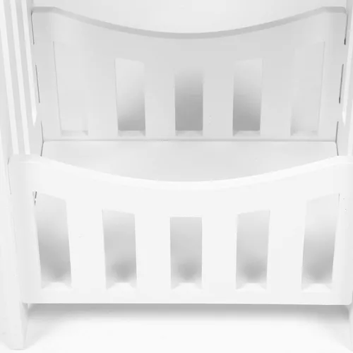 Miniatura 9 de Homoyoyo Mesa auxiliar blanca, mesa auxiliar bohemia de 2 niveles, mesita de noche estrecha con estante de almacenamiento, mesita de noche, estante