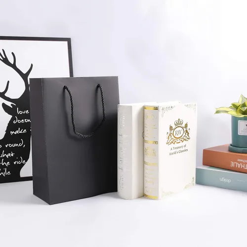 Miniatura 4 de 10 bolsas de regalo con papel de seda de 8 x 4 x 11 pulgadas.