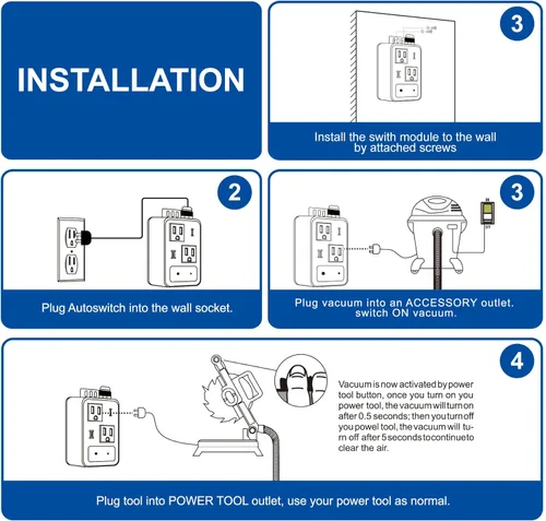 Miniatura 7 de Interruptor de vacío automático para herramientas eléctricas, interruptor automático de control de polvo con tecnología única de detección