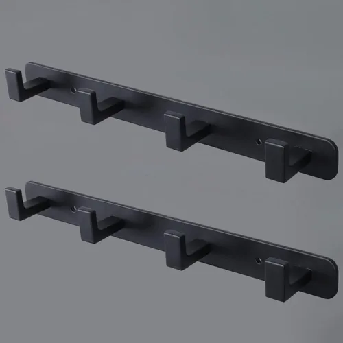 Miniatura 18 de Perchero, 6 Ganchos Triples de Acero Inoxidable Resistente, Ganchos de Pared Montados en la Pared, Barra de Ganchos Rústica para Ropa/Llaves