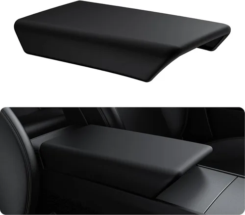 Miniatura 15 de BASENOR Funda para consola central mejorada para Tesla Modelo Y Modelo 3, funda de reposabrazos de TPU antideslizante, accesorios interiores