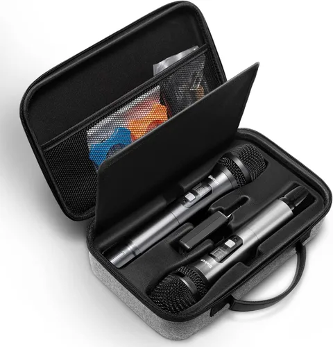 Miniatura 7 de Bietrun Estuche de almacenamiento de micrófono portátil para micrófonos inalámbricos WXM 02/WXM 04/WXM 19/WXM19A/WXM 21, funda de almacenamiento