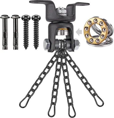 Miniatura 8 de BeneLabel Heavy Bag Ceiling Mount with Spring & Chains 360° Rotation Punching Bag Ceiling Hanger with Bearings Boxing Bags Holder Hardware with 2