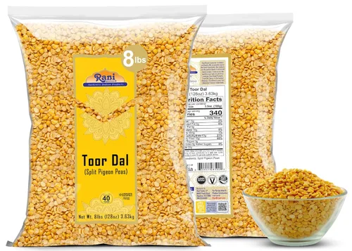 Miniatura 7 de Rani Toor Dal (guisantes de paloma esplita) 128 onzas (8 libras), 8.0 lbs a granel, totalmente natural, apto para gluten, sin OMG, vegano, origen