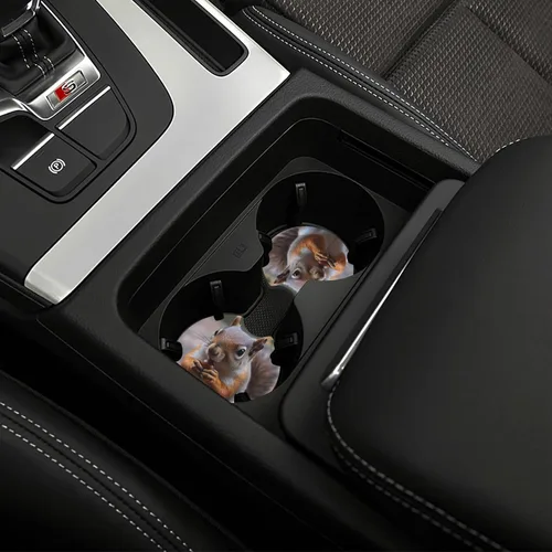 Miniatura 6 de Portavasos para automóvil, paquete de 2 posavasos absorbentes de ardilla para automóvil, almohadillas antideslizantes para portavasos de bebidas