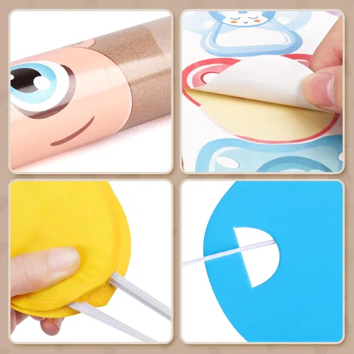 Miniatura 5 de Pin The Pacifier On The Baby Game Póster de juegos de chupetes con 64 calcomanías para chupetes para baby shower, regalos de fiesta, suministros
