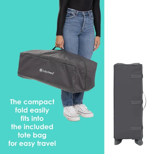 Miniatura 6 de Baby Trend Comet - Corral plegable rápido con moisés colgante, color gris desierto