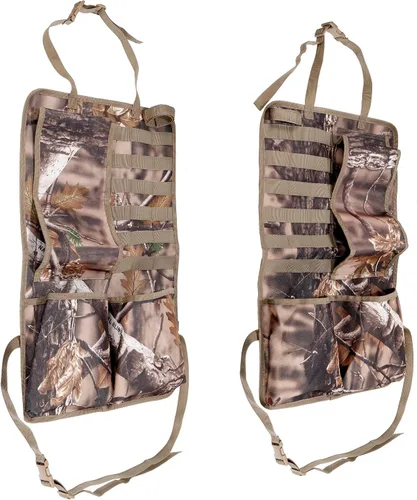 AUSCAMOTEK 2 piezas de asiento de coche trasero escopeta rack camuflaje pistoleras organizador de panales para caza de ciervos de pato